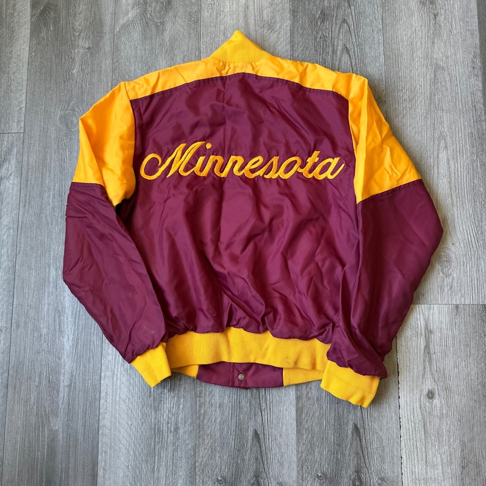 Vintage 90s Minnesota Golden Gophers Rennoc windbreaker Maroon Yellow Small